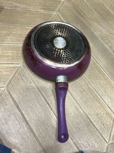 Used Frying Pan with Purple Handle