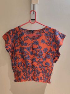 Floral Smocked Crop Top