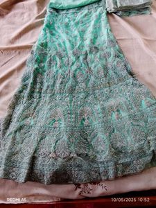Mint Green Embroidered Lehenga