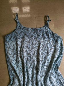 Light Blue Floral Print Summer Dress