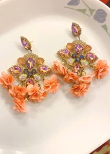 New Statement Floral Chandelier Earrings