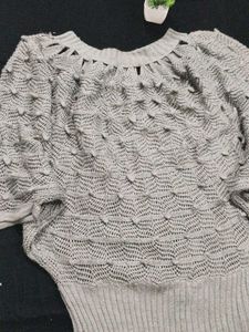Gray Knit Top