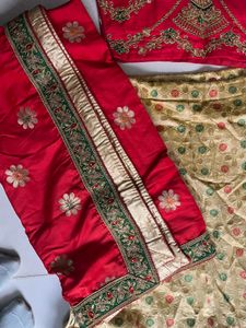 Elegant Red &amp; Gold Lehenga Choli Set