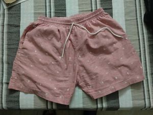 Pink Patterned Casual Shorts, Made in Thailand