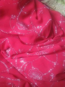 Stunning Red Embellished Saree