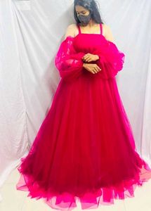 Elegant Pink Tulle Gown