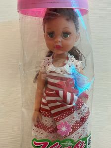 Cute Doll in Red &amp; White Dress