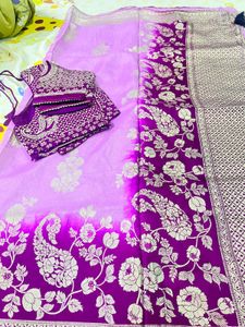 Beautiful Banarasi sari with blouse