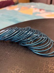 Beautiful Dark Blue Glitter Bangles Set