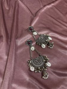 Boho Oxidised Jhumka Earrings ✨