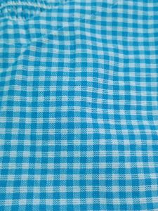Cute Blue Gingham Puff Sleeve Top