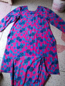 Pink &amp; Blue Printed Kurta Set