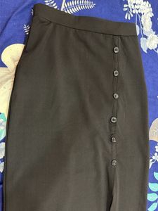 Chic Black Button-Up midi skirt and top