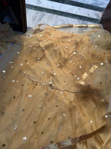 Yellow Sequined Kurta Set with Dupatta