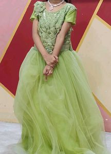 Stunning Lime Green Embellished Gown