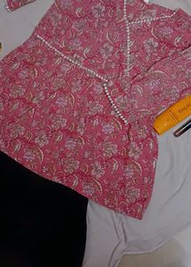 Pretty Pink Printed Kurta