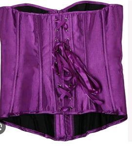 Elegant Purple Satin Corset Top