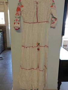 Embroidered White indian dress