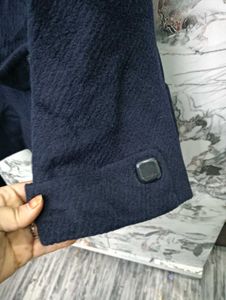 Elegant ☃️☃️Navy Blue Cropped Coat