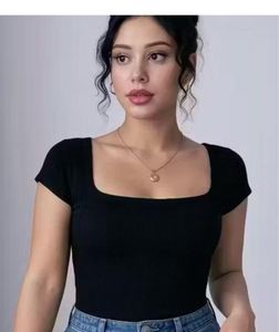 Classic Black Square Neck Top