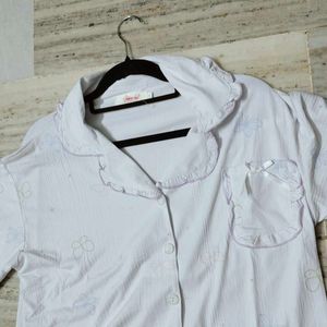 Korean Cute Butterfly Print Sleep Shirt