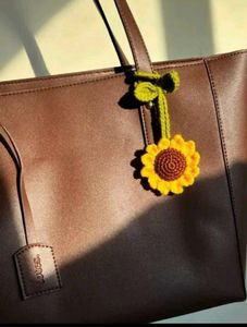 Cute Crochet Sunflower Tote Bag Charm