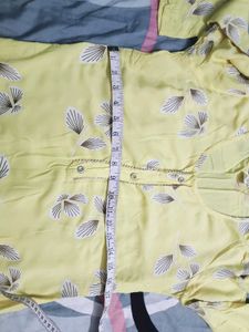 Yellow Printed Kurta with White Pants