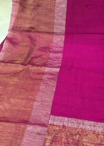 Vibrant Pink with Golden pure ghicha saree