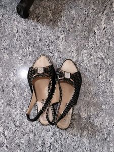 Stylish Black Embellished Sandals