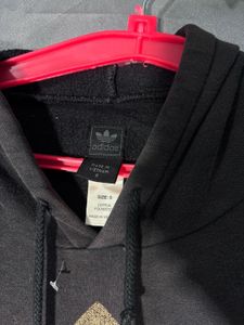 Adidas Black Hoodie with Gold Logo