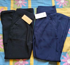 Stylish Navy Blue and black pents - Set of 2