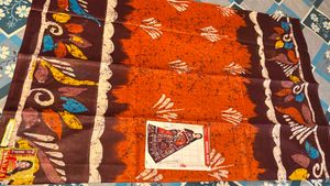 Cotton Crack Batik Saree