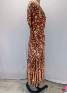 Boho Floral Print Midi Dress