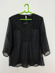 Black Sheer Tunic