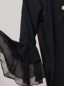 Elegant Black Kurta with Bell Sleeves