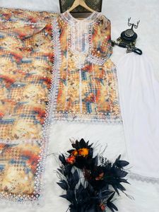 ZD-Series New Designer Party Gown Pent & Dupatta