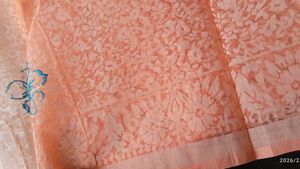 Peach Printed Saree