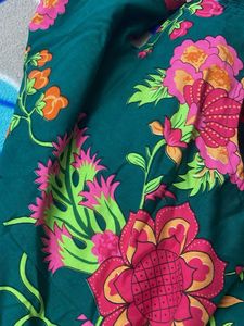 Floral Green Kurta Set with organza dupatta