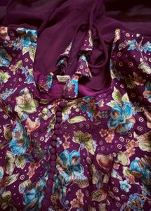 Royal plum Anarkali-twi
