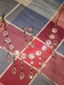 Rhinestone Necklace & Earring Set