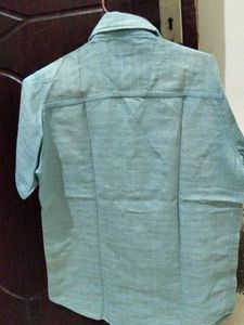 Men's Blue Short Sleeve Casual Shirt