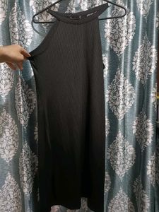 Black Ribbed Bodycon Dress