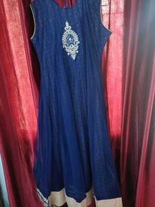 Embroidered Blue Anarkali Kurta