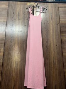 Pink Maxi Dress with Tie Straps 💕