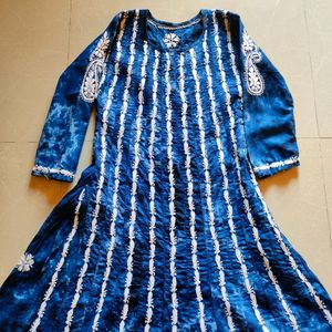 Stylish Blue Tie-Dye kurti