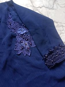 Elegant Navy Blue Kurta with Embroidery