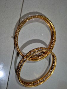 Exquisite Gold Bangles with Intricate Design