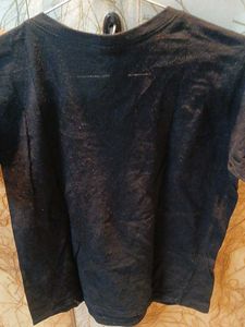 Cute Black T-Shirt with Heart Print