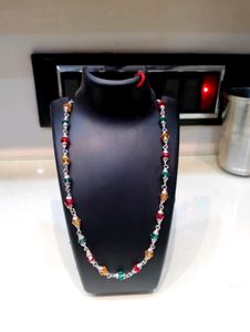 Colorfull Moti Mala Design Pure Silver