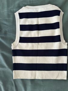 Zara Striped Sleeveless Knit Top